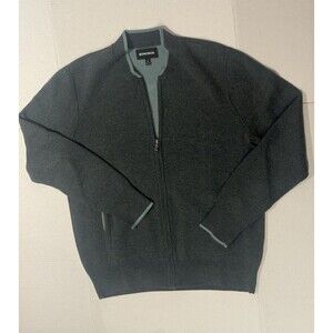 Bonobos Jacket Mens Medium Green Slim Fit Full Zip Pockets Bomber Wool Blend